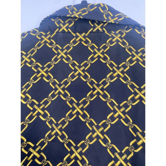 Michael by Michael Kors Women's Black and Gold Chain print Blouse Shirt Sz 6 - Picture 10 of 11